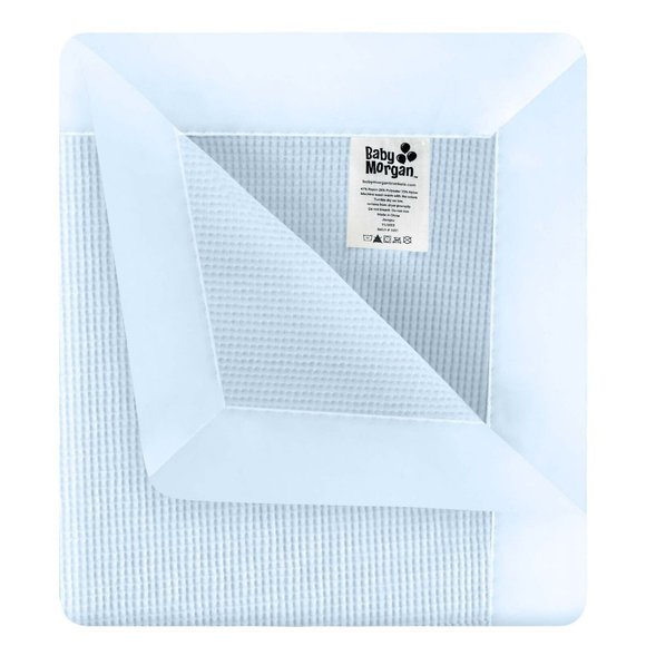 COPY - Baby Morgan Thermal Waffle Blanket Nylon Satin Trim - 18”x20” Mini Secur… - Picture 13 of 16